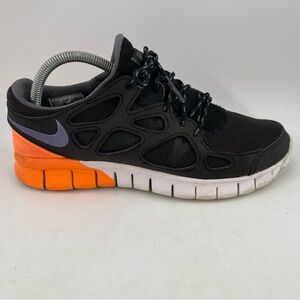 Nike Men’s Free Run 2 Black Orange White Running Shoes 537732-051 - Size 8